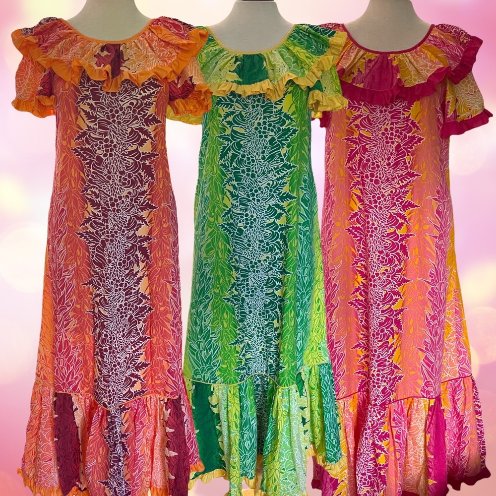 Colorful Hawaiian Muumuu Dress